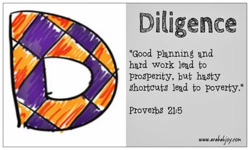 praying scripture for your children | D is for Diligence