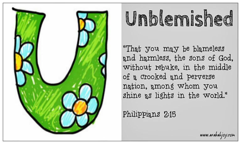 Prayer Card: Letter U for Unblemished