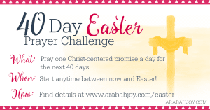 This 40 Day Easter Prayer Challenge will focus your heart on the Person and work of Christ. Perfect for individuals, families, and groups!