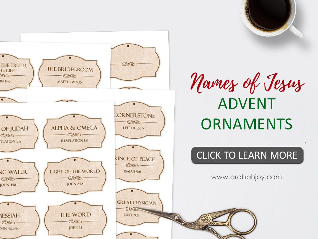 Use these names of Jesus Christmas ornaments to enrich your family's understanding of Jesus throughout the Christmas season. This is a beautiful advent tradition to start with your family!