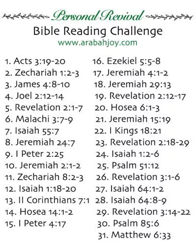 Need a fresh start? Take this 30-Day Personal Revival Bible Reading Challenge