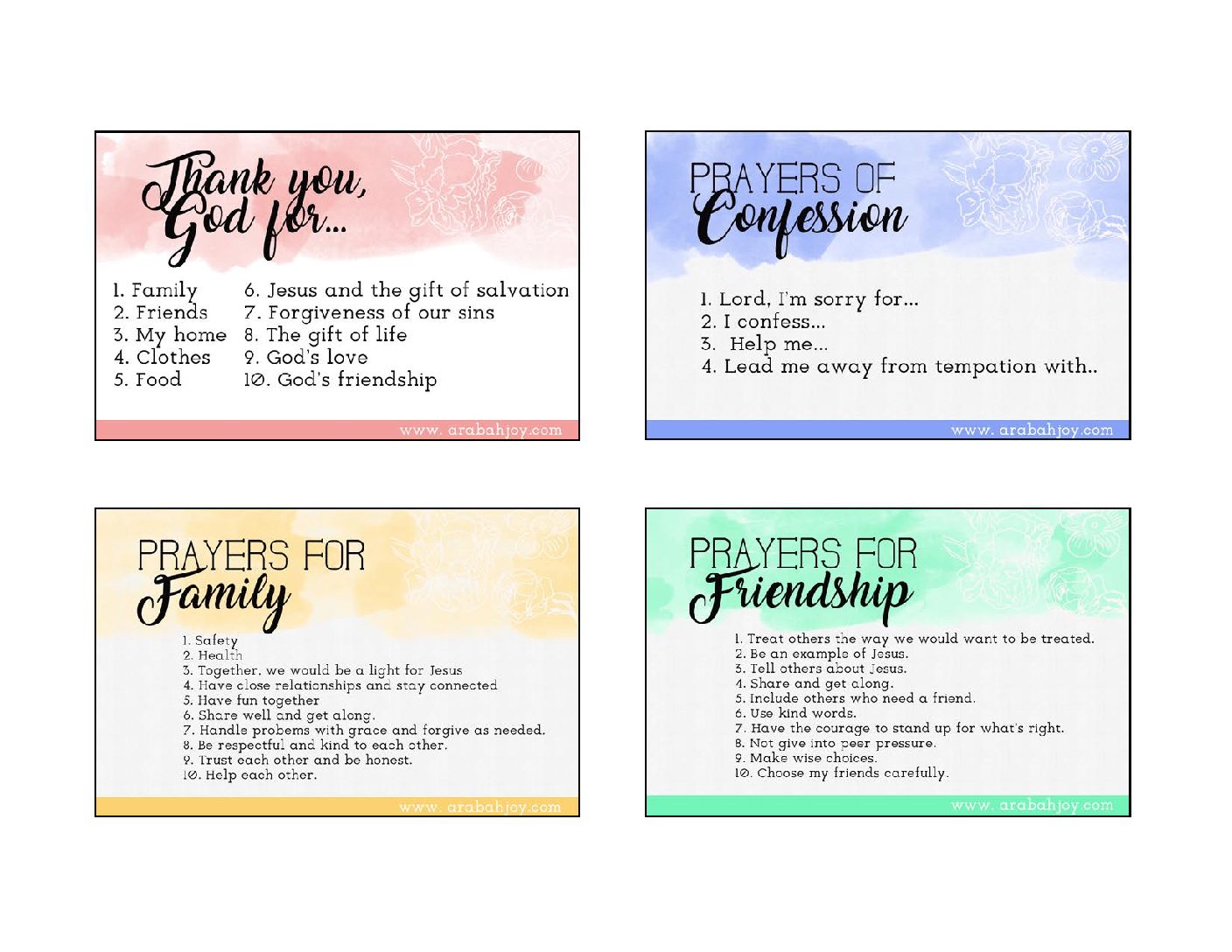 Click here for the 50 Prayer Prompts for Kids Printable! Arabah