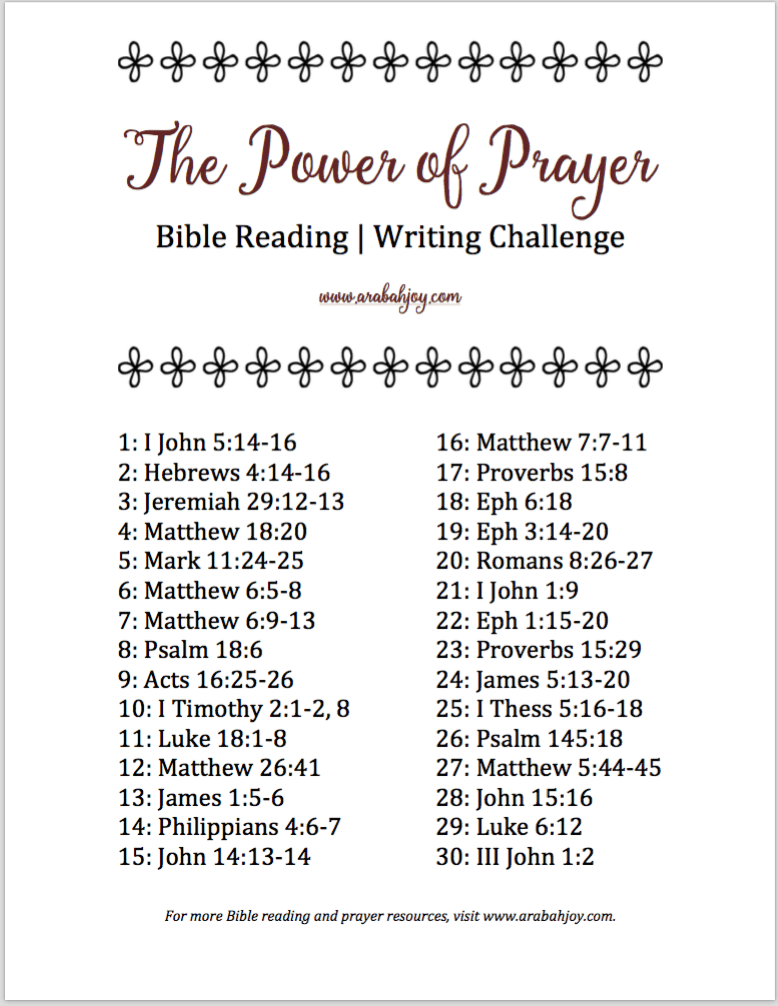 The Power of Prayer Bible Reading Challenge