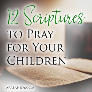 Check out these 12 Scriptures to Pray for Your Children with FREE Printable Bookmark