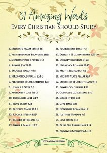 Are you ready to jump into a Bible word study, but unsure of where to start? Here are 31 amazing words that every Christian should study - enough for a whole month!