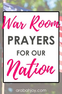 It's important to offer prayer for our land. We are to voice prayers for the nation and its leaders. Use these war room prayers when you spend time in prayer for the nation.