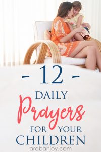 Try these 12 daily prayers for your kids, using this "pray as you go" model. This model helps when your schedule might prevent you from praying for your kids.