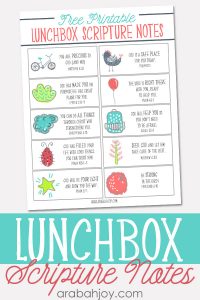 Brighten up your chid's day with these FREE Lunchbox Scripture Notes printable