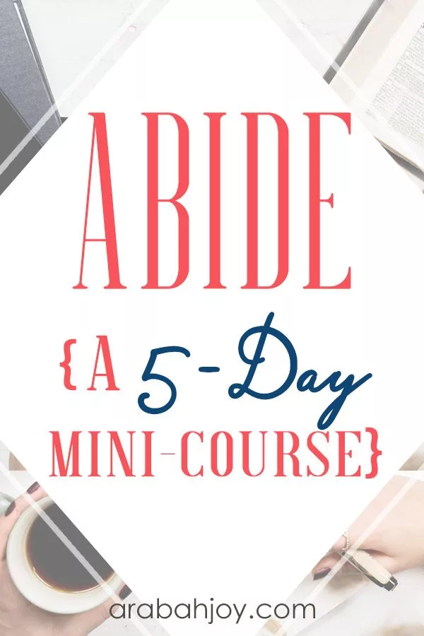 Read how the Abide 5-day mini course will help you draw closer to the Lord. Discover practical tools for abiding in Christ. #faithbuilding #spiritualgrowth #Biblestudy