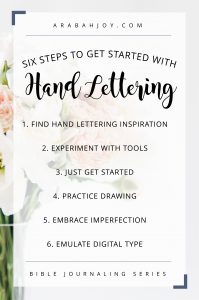 6 hand lettering tips for beginner journaling: try these with your favorite verses or proverbs. #journaling #verses #handlettering